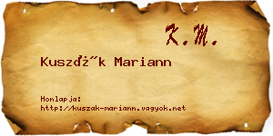 Kuszák Mariann névjegykártya