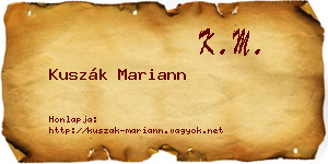 Kuszák Mariann névjegykártya