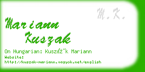 mariann kuszak business card